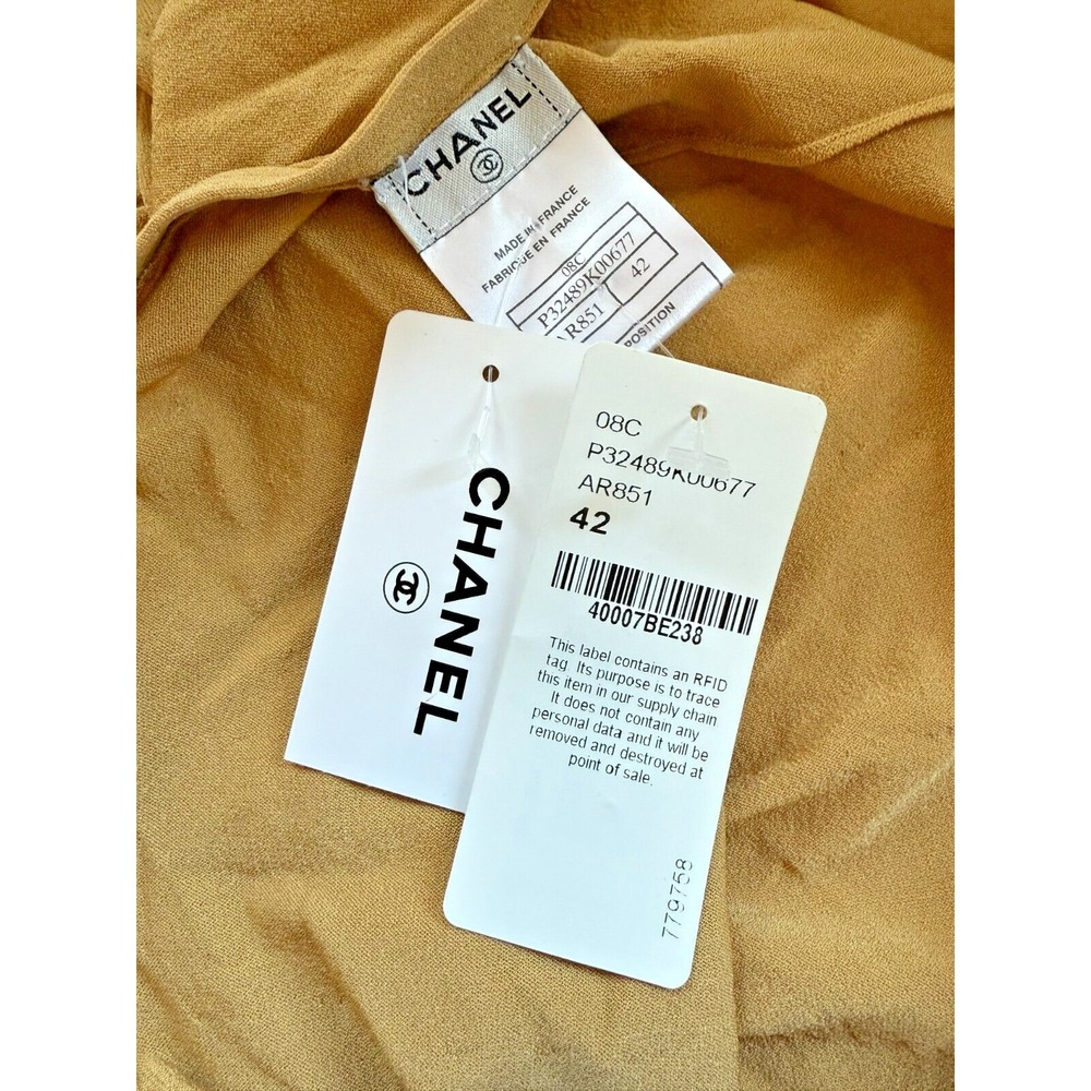 CHANEL 2008 Cruise Runway Butter Yellow Pleated Skirt NWT Airplane Pin FR42 - Picture 6 of 10